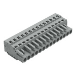Wago 231 Series Pluggable Connector, 14-Pole, Female, 14-Way, Snap-In, 16A