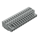 Wago 231 Series Connector, 15-Pole, Female, 15-Way, Snap-In, 16A