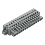 Wago 231 Series Connector, 15-Pole, Female, 15-Way, Feed Through, 16A