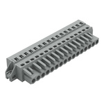 Wago 231 Series Pluggable Connector, 16-Pole, Female, 16-Way, Snap-In, 16A