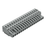 Wago 231 Series Pluggable Connector, 17-Pole, Female, 17-Way, Cable Mount, 16A