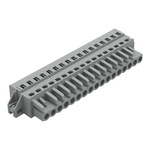 Wago 231 Series Connector, 17-Pole, Female, 17-Way, Snap-In, 16A