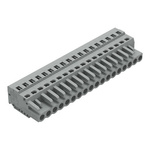 Wago 231 Series Pluggable Connector, 18-Pole, Female, 18-Way, Snap-In, 16A