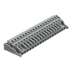 Wago 231 Series Pluggable Connector, 18-Pole, Female, 18-Way, Snap-In, 16A