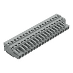 Wago 231 Series Pluggable Connector, 19-Pole, Female, 19-Way, Snap-In, 16A
