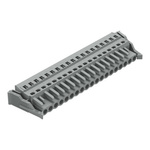Wago 231 Series Pluggable Connector, 19-Pole, Female, 19-Way, Snap-In, 16A