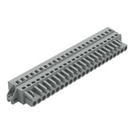 Wago 231 Series Pluggable Connector, 23-Pole, Female, 23-Way, Snap-In, 16A
