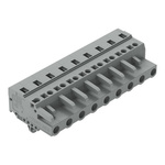 Wago 231 Series Pluggable Connector, 9-Pole, Female, 9-Way, Panel Mount, Snap In Mount, 16A