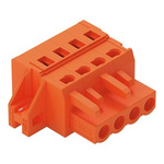 Wago 231 Series Pluggable Connector, 4-Pole, Female, 4-Way, Panel Mount, 16A