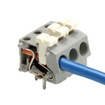 Wago 804 Series PCB Terminal Strip, 3-Pole, Female, 3-Way, PCB Mount, 10 (UL/CSA) A, 24 (IEC/EN 60664-1) A