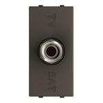 SAT Black Female 1 Outlet Socket, Flush Mount