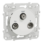 Type F - German Schuko White Male/Female Socket, Flush Mount