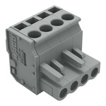 Wago 232 Series Connector, 4-Pole, Female, 4-Way, Snap-In, 14A