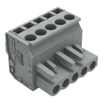 Wago 232 Series Pluggable Connector, 5-Pole, Female, 5-Way, Snap-In, 14A