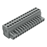 Wago 232 Series Connector, 15-Pole, Female, 15-Way, Snap-In, 14A