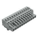 Wago 231 Series Pluggable Connector, 12-Pole, Female, 12-Way, Panel Mount, Snap In Mount, 16A