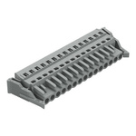Wago 231 Series Pluggable Connector, 15-Pole, Female, 15-Way, Snap-In, 16A