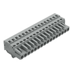 Wago 231 Series Pluggable Connector, 16-Pole, Female, 16-Way, Snap-In, 16A