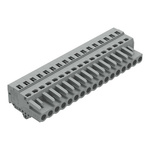 Wago 231 Series Connector, 17-Pole, Female, 17-Way, Snap-In, 16A