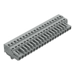 Wago 231 Series Pluggable Connector, 20-Pole, Female, 20-Way, Snap-In, 16A