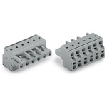 Wago 231 Series Pluggable Connector, 6-Pole, Female, 6-Way, Push-In, 20A