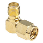 RS PRO Right Angle 50Ω RF Adapter SMA Plug to SMA Socket 12.4GHz