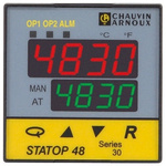 Pyro Controle STATOP 48 PID Temperature Controller, 48 x 48mm, 2 Output Relay, 90 → 260 V ac Supply Voltage