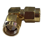 RF Solutions Right Angle 50Ω RF Adapter SMA Plug to SMA Plug 6GHz