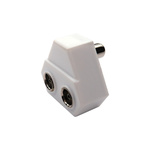 RS PRO Right Angle RF Adapter TV RF Aerial Plug to 2 x TV RF Aerial Socket 0 → 1000MHz