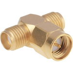 Tee 50Ω RF Adapter SMA Plug to SMA 2 x Socket 0 → 18GHz