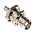 RS PRO, jack Bulkhead Mount TNC Connector, 50Ω, Crimp Termination, Straight Body
