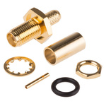 RS PRO, jack Bulkhead Mount SMA Connector, 50Ω, Crimp Termination, Straight Body