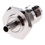 RS PRO, jack Bulkhead Mount TNC Connector, 50Ω, Crimp Termination, Straight Body