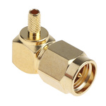 RS PRO, Plug Cable Mount SMA Connector, 50Ω, Crimp Termination, Right Angle Body