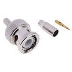 RS PRO, Plug Cable Mount BNC Connector, 50Ω, Crimp Termination, Straight Body