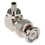 RS PRO, Plug Cable Mount BNC Connector, 50Ω, Crimp Termination, Right Angle Body