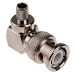 RS PRO, Plug Cable Mount BNC Connector, 75Ω, Crimp Termination, Right Angle Body
