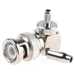 RS PRO, Plug Cable Mount BNC Connector, 50Ω, Crimp Termination, Right Angle Body