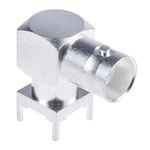 RS PRO, jack PCB Mount BNC Connector, 50Ω, Through Hole Termination, Right Angle Body