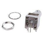 RS PRO, jack PCB Mount BNC Connector, 75Ω, Through Hole Termination, Right Angle Body