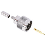 RS PRO, Plug Cable Mount N Connector, 50Ω, Crimp, Solder Termination, Straight Body