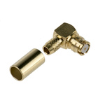 RS PRO, jack Cable Mount SMP Connector, 50Ω, Crimp (Outer), Solder (Inner) Termination, Right Angle Body
