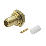 RS PRO, Plug Bulkhead SMA Connector, 50Ω, Solder Termination, Straight Body