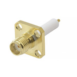 RS PRO Female, Male Flange Mount SMA Connector, 50Ω, Solder Termination, Straight Body