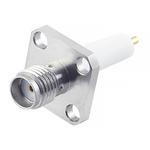 RS PRO Female, Male Flange Mount SMA Connector, 50Ω, Solder Termination, Straight Body
