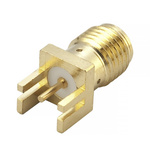 RS PRO Female, Male Edge Mount SMA Connector, 50Ω, Solder Termination, Straight Body