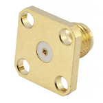 RS PRO Female, Male Flange Mount SMA Connector, 50Ω, Solder Termination, Straight Body