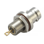 RS PRO Female, Male Bulkhead SMA Connector, 50Ω, Solder Termination, Straight Body