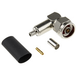 RS PRO, Plug Cable Mount N Connector, 50Ω, Solder Termination, Right Angle Body