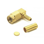 RS PRO, Plug Cable Mount SSMA Connector, 50Ω, Crimp Termination, Right Angle Body